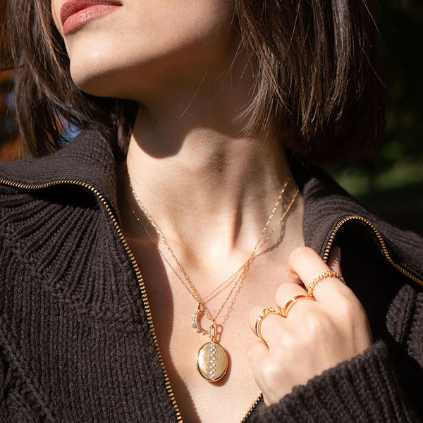 Mini Moon Birthstone Necklace
